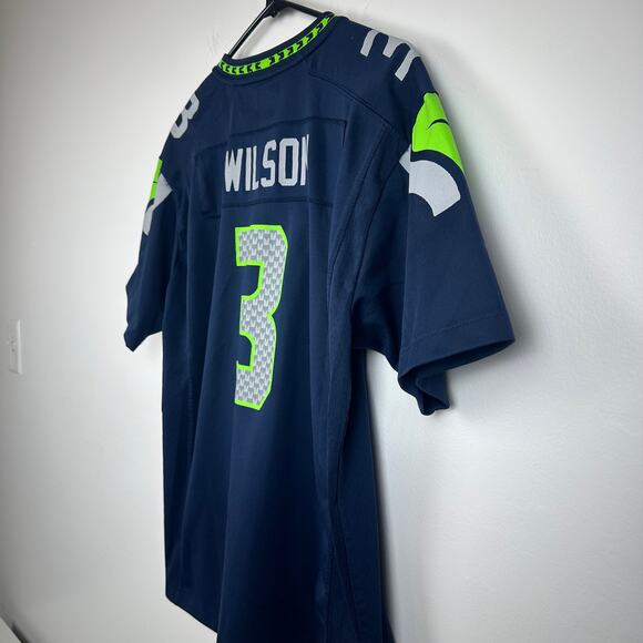 Nike NFL On Field Mens Seattle Seahawks #3 Russell Wilson Blue Home Jersey XL - Picture 6 of 13